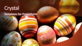  Presentation with eggs egg carton egg box - Amazing presentation having christian rainbow - easter eggs handmade illuminated backdrop and a tawny brown colored foreground