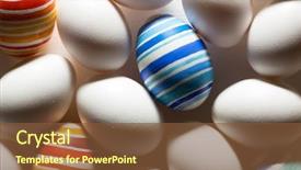  Presentation with eggs egg carton egg box - Colorful slide set enhanced with christian rainbow - easter eggs handmade illuminated backdrop and a tawny brown colored foreground