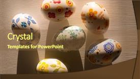  Presentation with christian easter - Cool new slide deck with christian rainbow - easter eggs handmade illuminated backdrop and a tawny brown colored foreground