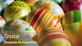  Presentation with illuminated - Presentation design having christian rainbow - easter eggs handmade illuminated background and a tawny brown colored foreground