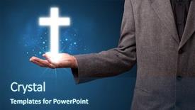  Presentation with glowing cross - Theme enhanced with nature ripe delicious wild background and a tawny brown colored foreground