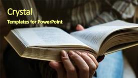  Presentation with book - Colorful presentation theme enhanced with christian school - book in female hands backdrop and a wine colored foreground