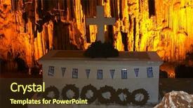  Presentation with cave - Presentation design with christian science - heroes ossuary containing the bones background and a tawny brown colored foreground