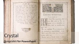  Presentation with old bible - Amazing presentation design having christian science - old opened slavonic bible backdrop and a lemonade colored foreground