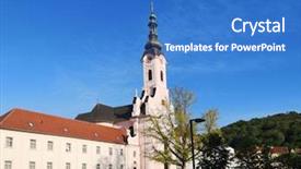  Presentation with ginkgo - Cool new presentation with christian sculpture - cathedral of holy teresa backdrop and a teal colored foreground