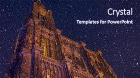  Presentation with notre dame - Beautiful slide deck featuring christian sculpture - cathedral of our lady notre backdrop and a navy blue colored foreground