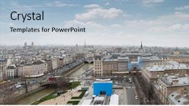  Presentation with notre dame paris france - Audience pleasing presentation design consisting of christian sculpture - chimera gargoyle of the cathedral backdrop and a light blue colored foreground