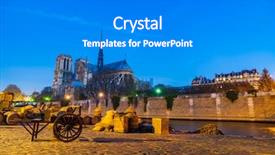  Presentation with notre dame paris france - Cool new slide set with christian sculpture - notre dame de paris cathedral backdrop and a gray colored foreground