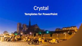  Presentation with notre dame paris france - Presentation theme with christian sculpture - notre dame de paris cathedral background and a  colored foreground