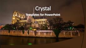  Presentation with notre dame paris france - Presentation featuring christian sculpture - notre dame de paris cathedral background and a  colored foreground