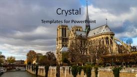  Presentation with notre dame paris france - Audience pleasing PPT layouts consisting of christian sculpture - notre dame de paris cathedral backdrop and a light blue colored foreground