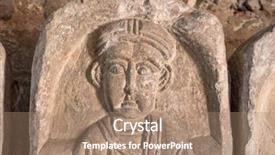  Presentation with russia city - Presentation theme featuring christian sculpture - yuryev-polsky city vladimir region russia background and a coral colored foreground