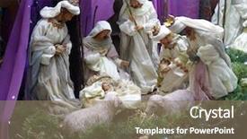  Presentation with christmas nativity - Slide deck with christian sheep - christmas nativity scene background and a coral colored foreground