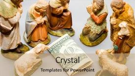  Presentation with nativity - Amazing PPT layouts having christian sheep - commercialism vs christmas full nativity backdrop and a coral colored foreground