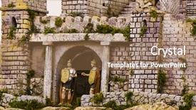  Presentation with roman - Theme with christian soldier - crib scene detail roman castle background and a coral colored foreground