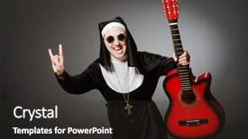  Presentation with nun - Audience pleasing theme consisting of christian songs - funny nun with red guitar backdrop and a  colored foreground
