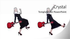  Presentation with nun - PPT theme featuring christian songs - nun playing guitar isolated background and a white colored foreground