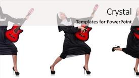  Presentation with nun - Colorful PPT theme enhanced with christian songs - nun with guitar isolated backdrop and a white colored foreground