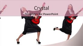  Presentation with nun - Slides having christian songs - nun with guitar isolated background and a coral colored foreground