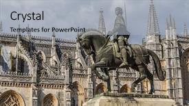  Presentation with knight - Colorful slide deck enhanced with christian sword - batalha monastery nuno alvares pereira backdrop and a light gray colored foreground