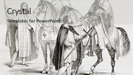  Presentation with knights - Slide set featuring christian sword - knights templar old illustration created background and a light gray colored foreground