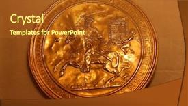  Presentation with vatican - Slides with christian sword - old gold coin in vatican background and a tawny brown colored foreground