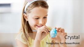  Presentation with christian easter - Presentation theme having christian teen - easter holidays and people concept background and a coral colored foreground