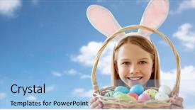  Presentation with christian easter - Slide set consisting of christian teen - easter holidays and people concept background and a light blue colored foreground