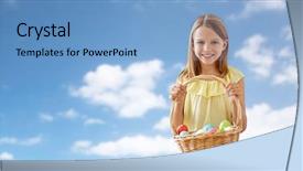  Presentation with christian easter - Colorful PPT theme enhanced with christian teen - easter holidays and people concept backdrop and a light blue colored foreground