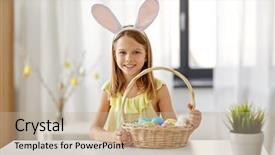  Presentation with christian easter - Presentation with christian teen - easter holidays and people concept background and a  colored foreground