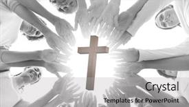  Presentation with christian women - Cool new theme with christian unity - happy women in circle wearing backdrop and a light gray colored foreground