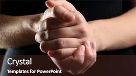  Presentation with black christian - Presentation theme enhanced with christian unity - human hands on black background background and a tawny brown colored foreground