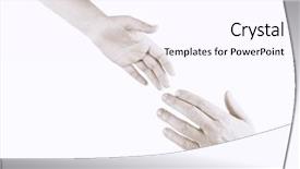  Presentation with helping hands - PPT theme enhanced with christian unity - two hands reaching toward each background and a white colored foreground