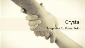  Presentation with helping hands - PPT layouts with christian unity - two hands reaching toward each background and a soft green colored foreground