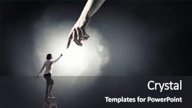  Presentation with unity - Slide set consisting of christian unity - young woman standing on chair background and a dark gray colored foreground