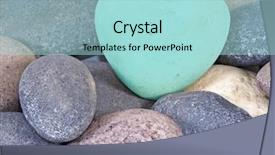  Presentation with coloured - Audience pleasing slide deck consisting of christian valentines - blue coloured stone heart surounded backdrop and a light blue colored foreground