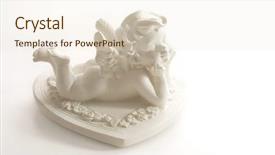  Presentation with floral border over white - Audience pleasing slides consisting of christian valentines - cupid over white background backdrop and a  colored foreground