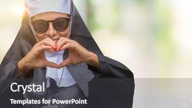  Presentation with love heart - Presentation enhanced with christian valentines - middle age senior catholic nun background and a  colored foreground