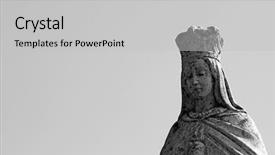  Presentation with holy - Presentation theme having christian virtues - holy mary statue background and a light gray colored foreground