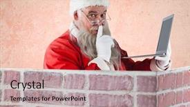  Presentation with santa claus holding scroll paper - Presentation theme featuring christian web - portrait of santa claus background and a  colored foreground