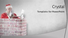  Presentation with santa claus and reindeers - Slides featuring christian web - santa claus using laptop background and a  colored foreground