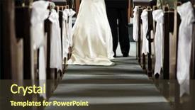  Presentation with married - Theme featuring christian wedding - bride and groom getting married background and a tawny brown colored foreground