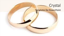  Presentation with christian wedding - PPT theme with christian wedding - two gold rings on white background and a lemonade colored foreground