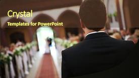  Presentation with christian wedding - Audience pleasing PPT theme consisting of christian wedding - young groom is waiting backdrop and a tawny brown colored foreground
