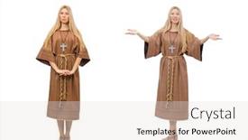  Presentation with christian - Presentation theme featuring christian-woman-isolated background and a lemonade colored foreground