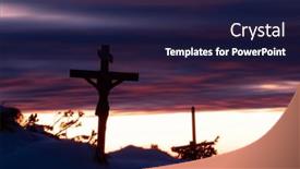  Presentation with wooden lighting - Presentation theme having christian-wooden-cross-in-dramatic and a navy blue colored foreground