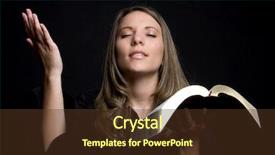  Presentation with religious - Cool new presentation design with christian youth - religious girl backdrop and a tawny brown colored foreground