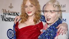  Presentation with annual gala - Beautiful PPT theme featuring christina-hendricks-and-vivienne-westwood backdrop and a  colored foreground