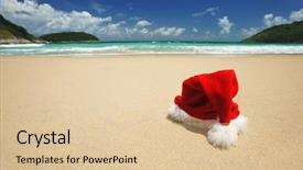  Presentation with tropical christmas - Slides enhanced with caribbean christmas - santa's hat on a tropical background and a lemonade colored foreground