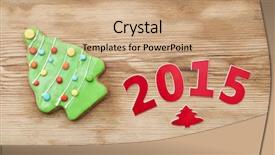  Presentation with cookie - Audience pleasing theme consisting of christmas 2015 cookie on wooden table backdrop and a coral colored foreground